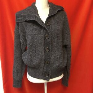 Varley Elwood knit jacket chunky cotton gray size m nwt